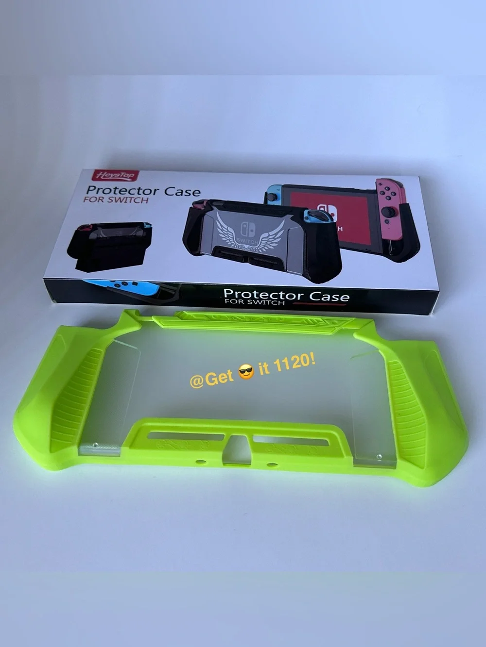 Nintendo Switch Grip Case + Tempered Screen Protector & Soft Silicon Thumb Cover